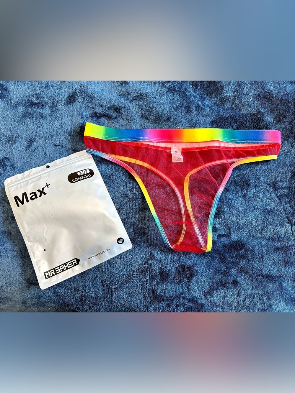 Bundle of 3 XL Mesh Mens Thongs Rainbow Never Worn